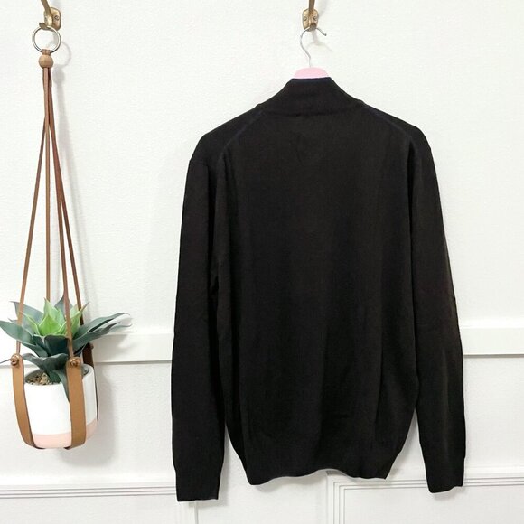 NWT Tiki Napoli Brown 1/4 Zip Wool Cashmere Blend Sweater TK1006 IT 54 Size L - Picture 9 of 9